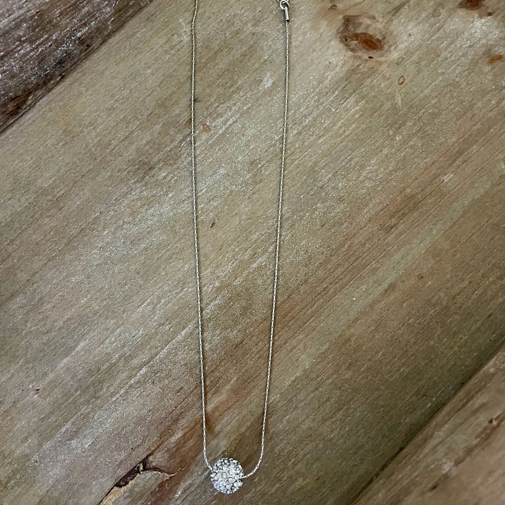 Park Lane Elegant Silver Necklace with Crystal Pendant